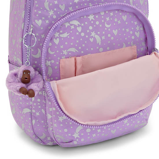 Kipling Seoul Small Printed Tablet Rygsække Lilla | DK 1613VR